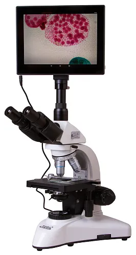 a fényképen:  Levenhuk MED D25T LCD digitális trinokuláris mikroszkóp