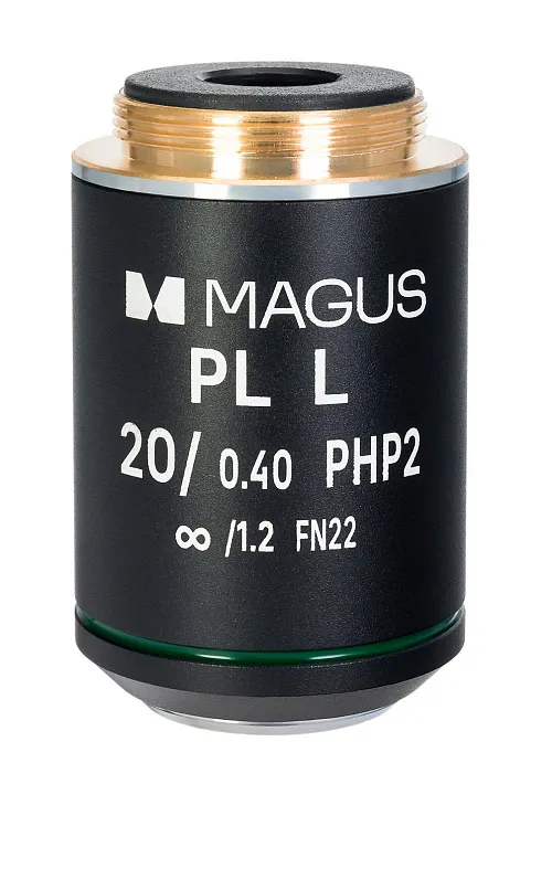 a fényképen:  MAGUS 20HP 20х/0,40 Plan L phase PHP2 ∞/1,2 SzM 8,0 mm objektív