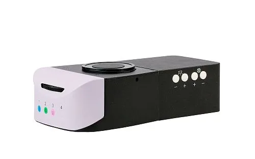 a fényképen:  MAGUS Epi-FL04M LED Epi-fluoreszcens tartozék, fluoreszcens szűrőkockák B/G/UV,  1