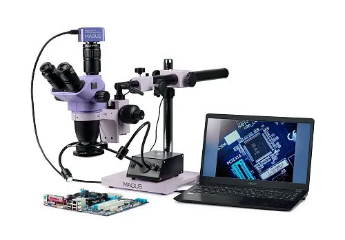 a fényképen:  MAGUS Stereo D8TR digitális sztereomikroszkóp elektronikai javításokhoz,  1
