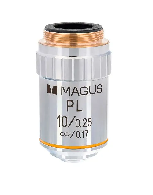 a fényképen:  MAGUS MP10 10x/0,25 ∞/0,17 végtelen sík objektív
