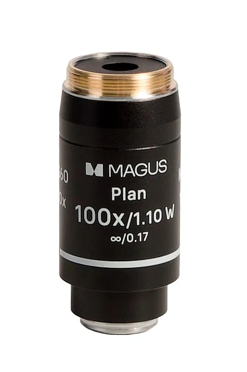 a képen:  MAGUS 100PL60 W 100х/1,10 ∞/0,17 H 60 mm objektív,  1