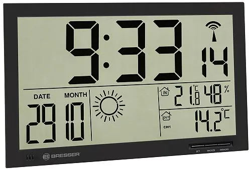 a fényképen:  Bresser MyTime Jumbo LCD falióra