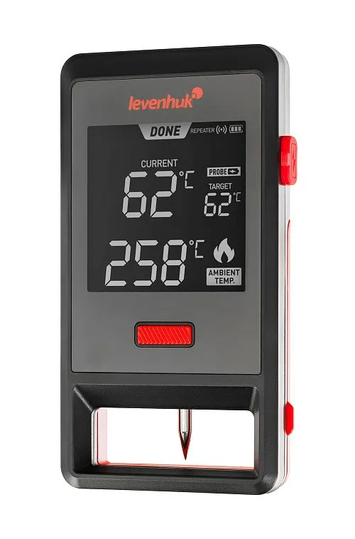 a fényképen:  Levenhuk Wezzer Grill BT30 húshőmérő ,  1