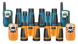 a fényképen:  Levenhuk LabZZ WTT10 walkie-talkie és kétszemes távcső készlet