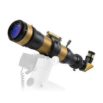 a fényképen:  Coronado SolarMax II 60 mm napteleszkóp RichView rendszerrel és BF5 szűrővel