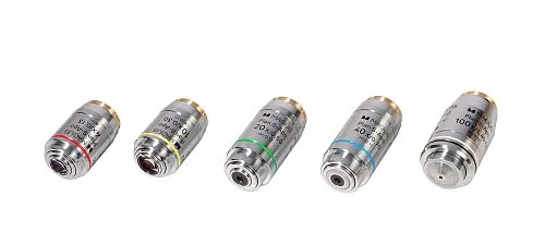 a képen:  MAGUS FL S-APO60 PlanF S-Apo 4х/10х/20х/40х/100х olaj ∞/0,17 H 60 mm-es objektív készlet,  1