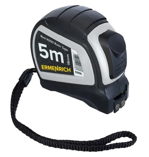 a fotón:  Ermenrich Reel KD50 mérőszalag,  1