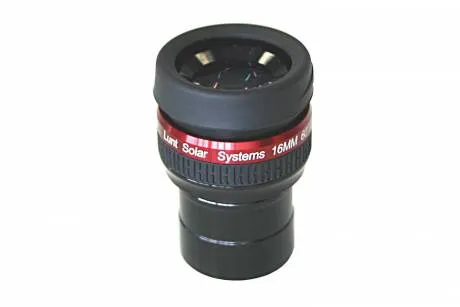a fényképen:  LUNT LS16E H-alpha 16 mm-es, 1,25''-os sík szemlencse