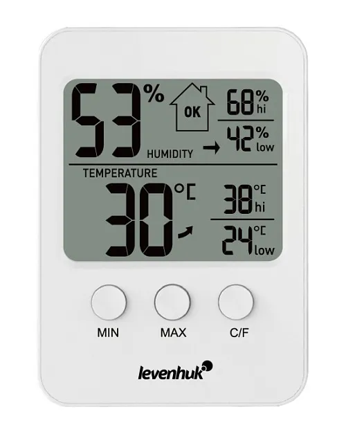 a képen:  Levenhuk Wezzer BASE L30 hőmérséklet- és páratartalom-mérő készülék