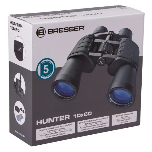 a képen:  Bresser Hunter 10x50 kétszemes távcső,  8