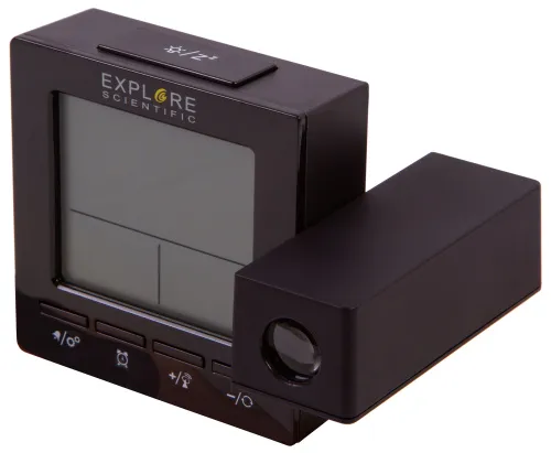 a fotón:  Explore Scientific RC digitális kivetítős óra beltéri hőmérséklettel, fekete,  10