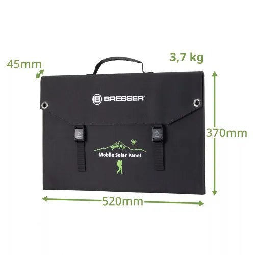 a fényképen:  Bresser 90 Wattos mobil napelemes töltő, USB-vel,  5
