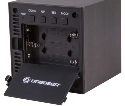 a fényképen:  Bresser MyTime WAC asztali ébresztőóra, fekete,  7