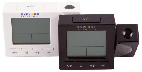 a fotón:  Explore Scientific RC digitális kivetítős óra beltéri hőmérséklettel, fekete,  4