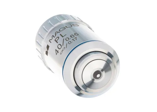 a fényképen:  MAGUS MP40 40x/0,65 ∞/0,17 végtelen sík objektív,  3