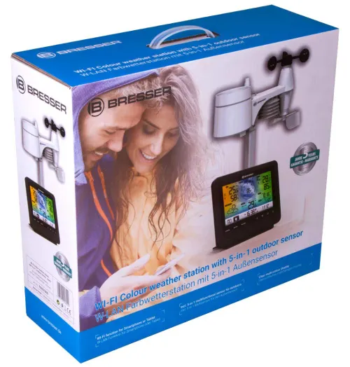 a képen:  Bresser 5 az 1-ben Wi-fi-kompatibilis színes kijelzős időjárás állomás,  11