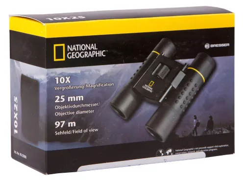 a fényképen:  Bresser National Geographic 10x25 kétszemes távcső,  8