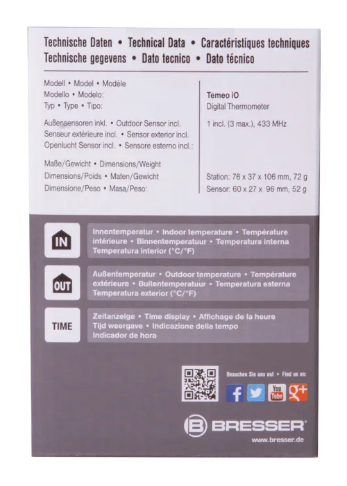 a képen:  Bresser Temeo io időjárás állomás,  12