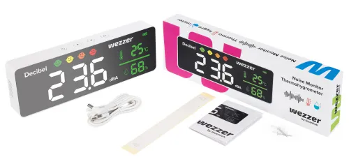 a képen:  Levenhuk Wezzer Teo TH70 zajfigyelő termohigrométer,  2