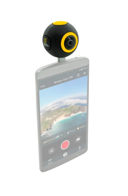 a képen:  Bresser National Geographic HD 720° Android Action kamera,  2