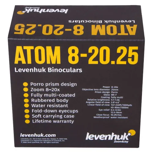 a fényképen:  Levenhuk Atom 8–20x25 kétszemes távcső,  12
