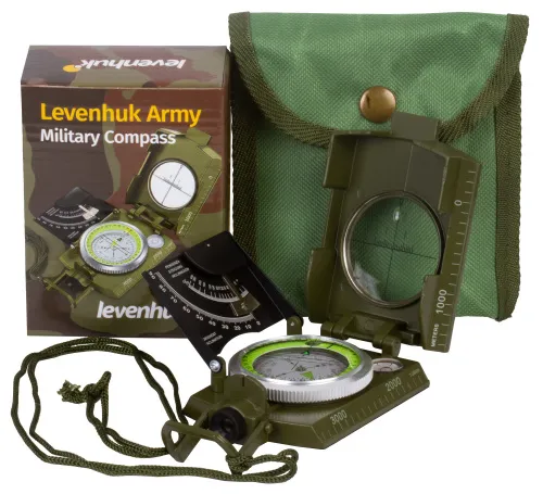 a fényképen:  Levenhuk Army AC20 iránytű,  2