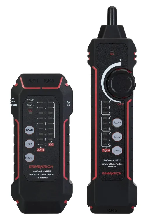 a fényképen:  Ermenrich NetGeeks NP35 hálózati kábeltesztelő,  3