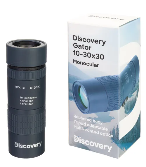 a fényképen:  Levenhuk Discovery Gator 10–30x30-as egyszemes távcső,  11