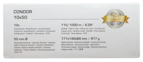 a fényképen:  Bresser Condor UR 10x50 kétszemes távcső,  15