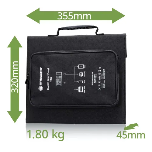 a képen:  Bresser 40 Wattos mobil napelemes töltő, USB-vel,  6