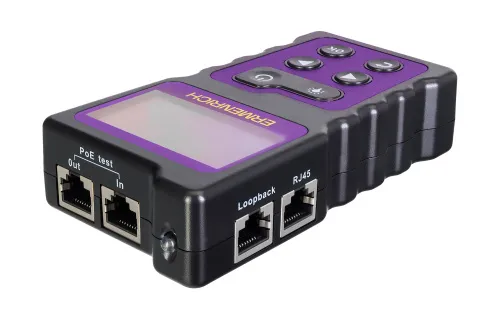 a fényképen:  Ermenrich NetGeeks NP25 PoE tesztelő,  8