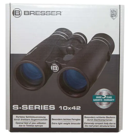 a fényképen:  Bresser S-Series 10x42 kétszemes távcső,  12