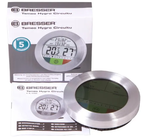 a képen:  Bresser Temeo Hygro Circuitu időjárás állomás, ezüst,  2