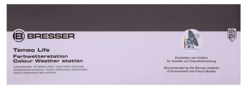 a képen:  Bresser Temeo Life színes kijelzős időjárás állomás, fekete,  12