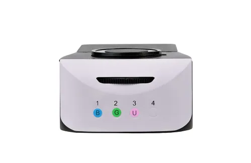 a fényképen:  MAGUS Epi-FL04M LED Epi-fluoreszcens tartozék, fluoreszcens szűrőkockák B/G/UV,  2