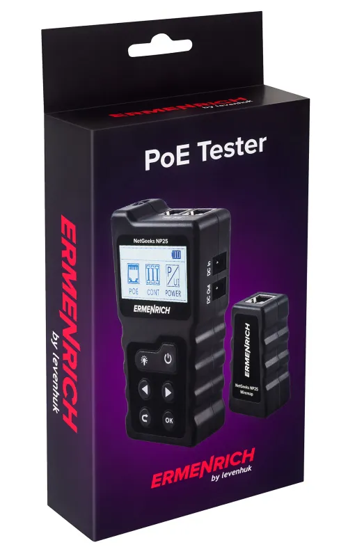 a képen:  Ermenrich NetGeeks NP25 PoE tesztelő,  10