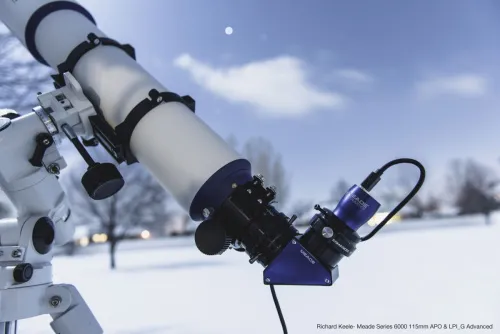 a fényképen:  Meade 6000 sorozatú 115 mm-es ED háromszoros APO refraktor OTA,  13