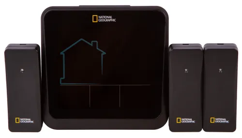 a fotón:  Bresser National Geographic VA színes időjárás állomás 3 kültéri érzékelővel,  4