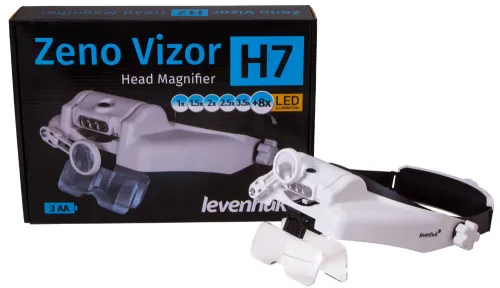 a képen:  Levenhuk Zeno Vizor H7 fejre rögzíthető nagyító,  10