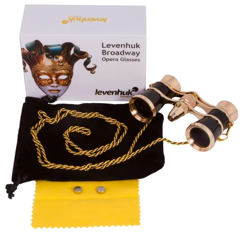 a fényképen:  Levenhuk Broadway 325F színházi látcső (LED-fénnyel és lánccal),  2