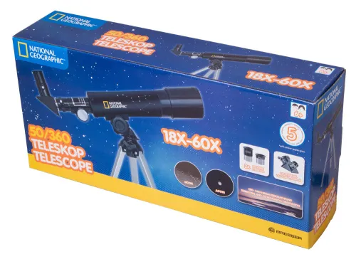a fényképen:  Bresser National Geographic 50/360 AZ teleszkóp,  9