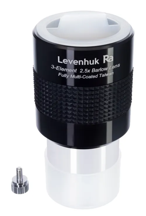 a fényképen:  Levenhuk 2,5x Barlow-lencse,  2