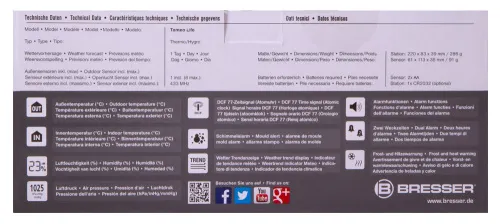a képen:  Bresser Temeo Life színes kijelzős időjárás állomás, fekete,  11