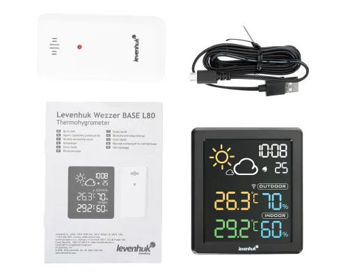 a képen:  Levenhuk Wezzer BASE L80 hőmérséklet- és páratartalom-mérő,  3