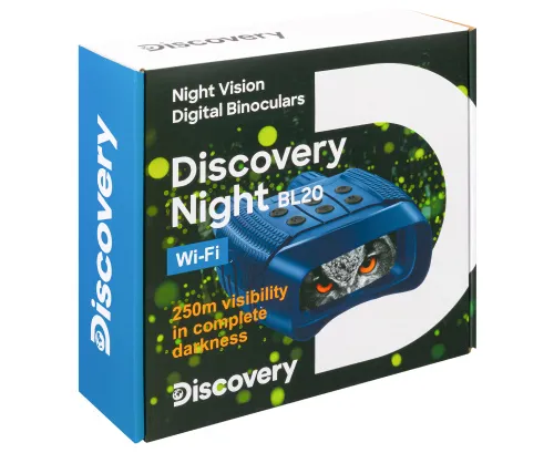 a fényképen:  Levenhuk Discovery Night BL20 digitális éjjellátó kétszemes távcső háromlábú állvánnyal,  14