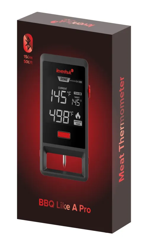 a fényképen:  Levenhuk Wezzer Grill BT30 húshőmérő ,  2