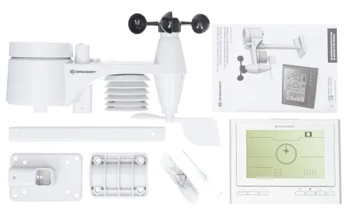 a fényképen:  Bresser 7 az 1-ben időjárás állomás, ezüst,  2