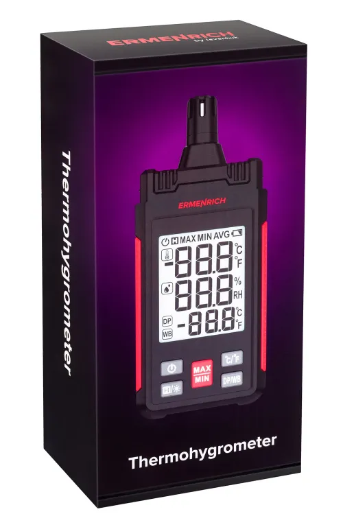 a fényképen:  Ermenrich Wett TU20 hőmérséklet- és páratartalom-mérő,  9