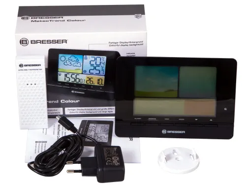 a fényképen:  Bresser MeteoTrend Colour RC időjárás-állomás, fekete,  2